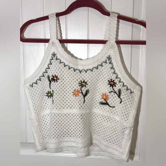 Rebellion Floral Crochet Tank Top - Picture 1 of 4